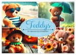 Teddys - Die Jahresreise der KI-Teddybären (Wandkalender 2026 DIN A3 quer), CALVENDO Monatskalender