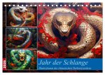 Jahr der Schlange - Illustrationen des chinesischen Tierkreiszeichens (Tischkalender 2026 DIN A5 quer), CALVENDO Monatskalender