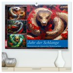 Jahr der Schlange - Illustrationen des chinesischen Tierkreiszeichens (hochwertiger Premium Wandkalender 2026 DIN A2 quer), Kunstdruck in Hochglanz