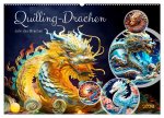 Quilling-Drachen - Jahr des Drachen (Wandkalender 2026 DIN A2 quer), CALVENDO Monatskalender