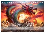 Drachen-Jahr - Kalenderplaner im Stile des chinesischen Tierkreiszeichens (Tischkalender 2026 DIN A5 quer), CALVENDO Monatskalender