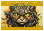 Graffiti Katzen (Tischkalender 2026 DIN A5 quer), CALVENDO Monatskalender