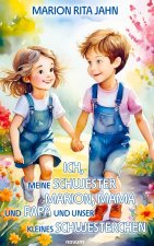Ich, meine Schwester Marion, Mama und Papa und unser kleines Schwesterchen