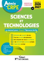 Admis au CRPE 2026-2027 - Epreuve écrite d’admissibilité L3 - Sciences et technologie