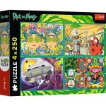 Puzzle 4x250 Zakręcony Świat Ricka i Morty'ego 13338