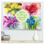 Blüten & Blumen Aquarelle - Farbenfrohe Schönheiten (hochwertiger Premium Wandkalender 2026 DIN A2 quer), Kunstdruck in Hochglanz