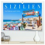 Sizilien - Von Palermo nach Cefal? (hochwertiger Premium Wandkalender 2026 DIN A2 quer), Kunstdruck in Hochglanz