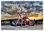 Motorräder und Sexy Girls (Wandkalender 2026 DIN A2 quer), CALVENDO Monatskalender