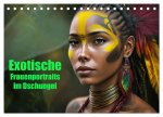 Exotische Frauenportraits im Dschungel (Tischkalender 2026 DIN A5 quer), CALVENDO Monatskalender