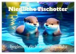 Niedliche Fischotter begleiten dich durch das Jahr (Wandkalender 2026 DIN A2 quer), CALVENDO Monatskalender