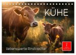 Kühe - liebenswerte Rindviecher (Tischkalender 2026 DIN A5 quer), CALVENDO Monatskalender