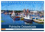 Polnische Ostseeküste - Gemalt von Swinemünde bis Danzig (Tischkalender 2026 DIN A5 quer), CALVENDO Monatskalender