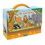 TRÖTSCH - Beschäftigungskoffer Mein bunter Koffer Alle meine Zootiere | Koffer mit einem Spiel- und Malbuch, Stickerseiten und Minipostern | Ab 3 Jahr