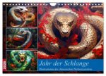 Jahr der Schlange - Illustrationen des chinesischen Tierkreiszeichens (Wandkalender 2026 DIN A4 quer), CALVENDO Monatskalender