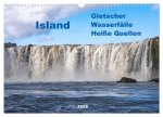 Island - Gletscher, Wasserfälle, Heiße Quellen (Wandkalender 2026 DIN A3 quer), CALVENDO Monatskalender