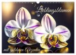 Lieblingsblumen mit goldenen Akzenten (Wandkalender 2026 DIN A3 quer), CALVENDO Monatskalender