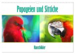 Papageien und Sittiche - Kunstbilder (Wandkalender 2026 DIN A3 quer), CALVENDO Monatskalender