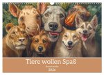 Tiere wollen Spaß - Humorwerke (Wandkalender 2026 DIN A3 quer), CALVENDO Monatskalender