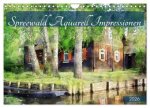 Spreewald Aquarell Impressionen (Wandkalender 2026 DIN A4 quer), CALVENDO Monatskalender