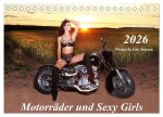 Motorräder und Sexy Girls (Tischkalender 2026 DIN A5 quer), CALVENDO Monatskalender