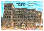 Trier - Illustrationen in Aquarell (Wandkalender 2026 DIN A4 quer), CALVENDO Monatskalender
