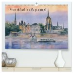 Frankfurt in Aquarell (hochwertiger Premium Wandkalender 2026 DIN A2 quer), Kunstdruck in Hochglanz