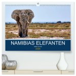 Namibias Elefanten (hochwertiger Premium Wandkalender 2026 DIN A2 quer), Kunstdruck in Hochglanz