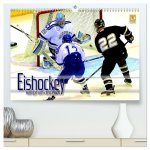 Eishockey - Kampf um den Puck (hochwertiger Premium Wandkalender 2026 DIN A2 quer), Kunstdruck in Hochglanz