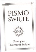Pismo Święte w etui białe - I Komunia Święta