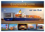 Containerschiffe auf der Elbe (Wandkalender 2026 DIN A2 quer), CALVENDO Monatskalender