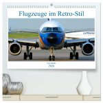 Flugzeuge im Retro-Stil (hochwertiger Premium Wandkalender 2026 DIN A2 quer), Kunstdruck in Hochglanz