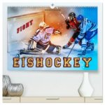 Eishockey - Fight (hochwertiger Premium Wandkalender 2026 DIN A2 quer), Kunstdruck in Hochglanz