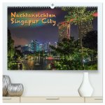 Nachtansichten Singapur City (hochwertiger Premium Wandkalender 2026 DIN A2 quer), Kunstdruck in Hochglanz