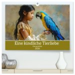 Eine kindliche Tierliebe - Herzensbilder (hochwertiger Premium Wandkalender 2026 DIN A2 quer), Kunstdruck in Hochglanz