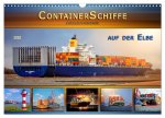 Containerschiffe auf der Elbe (Wandkalender 2026 DIN A3 quer), CALVENDO Monatskalender