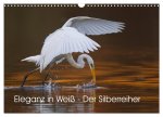 Eleganz in Weiß - Der Silberreiher (Wandkalender 2026 DIN A3 quer), CALVENDO Monatskalender