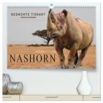 Bedrohte Tierart - Nashorn (hochwertiger Premium Wandkalender 2026 DIN A2 quer), Kunstdruck in Hochglanz
