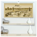 Riga - Ein Kalender im Zeitungsstil (hochwertiger Premium Wandkalender 2026 DIN A2 quer), Kunstdruck in Hochglanz