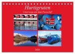 Hurtigruten - Unterwegs mit dem Postschiff (Tischkalender 2026 DIN A5 quer), CALVENDO Monatskalender