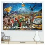 Graffiti und Street Art in La Paz (hochwertiger Premium Wandkalender 2026 DIN A2 quer), Kunstdruck in Hochglanz