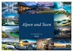 Alpen und Seen (Wandkalender 2026 DIN A2 quer), CALVENDO Monatskalender