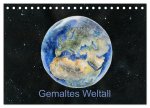 Gemaltes Weltall (Tischkalender 2026 DIN A5 quer), CALVENDO Monatskalender