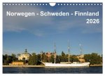 Norwegen - Schweden - Finnland (Wandkalender 2026 DIN A4 quer), CALVENDO Monatskalender