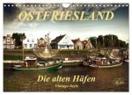 Ostfriesland - die alten Häfen, Vintage-Style (Wandkalender 2026 DIN A4 quer), CALVENDO Monatskalender