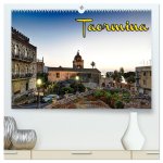 Taormina zur blauen Stunde (hochwertiger Premium Wandkalender 2026 DIN A2 quer), Kunstdruck in Hochglanz
