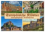 Europäische Klöster - unvergängliche Schönheiten (Tischkalender 2026 DIN A5 quer), CALVENDO Monatskalender