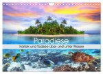 Paradiese. Karibik und Südsee über und unter Wasser (Wandkalender 2026 DIN A4 quer), CALVENDO Monatskalender