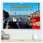 Madeira - blaues Wasser, grüne Berge, bunte Blumen (hochwertiger Premium Wandkalender 2026 DIN A2 quer), Kunstdruck in Hochglanz