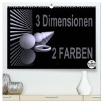 3 Dimensionen - 2 Farben (hochwertiger Premium Wandkalender 2026 DIN A2 quer), Kunstdruck in Hochglanz