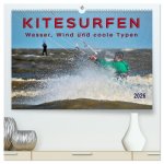 Kitesurfen - Wasser, Wind und coole Typen (hochwertiger Premium Wandkalender 2026 DIN A2 quer), Kunstdruck in Hochglanz